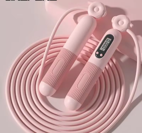Jump rope for fitness training – professional jump rope for fat burning, designed for adults, with a timed jump feature