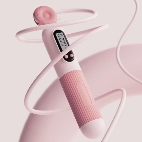 Jump rope for fitness training – professional jump rope for fat burning, designed for adults, with a timed jump feature